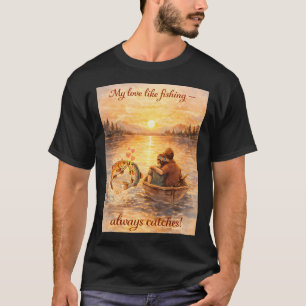 Love That Always Catches Fishing Art T-Shirt