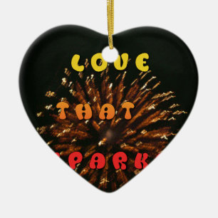 Love That Sparks Abstract Art Design Print Ceramic Ornament
