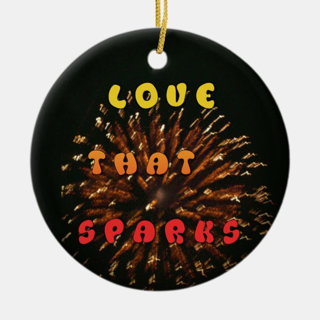 Love That Sparks Abstract Art Design Print Ceramic Ornament (Front)