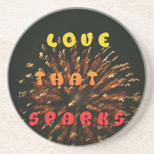 Love That Sparks Abstract Art Design Print Coaster