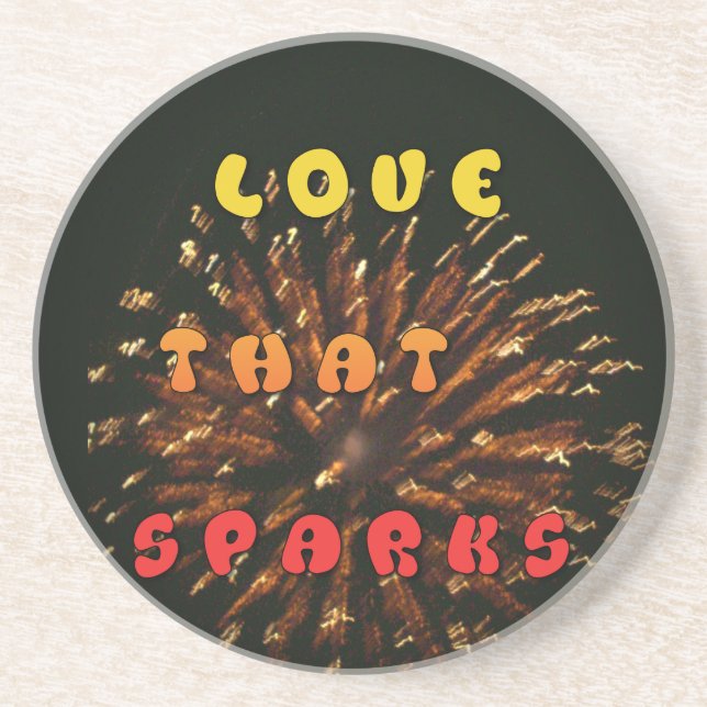 Love That Sparks Abstract Art Design Print Coaster (Front)