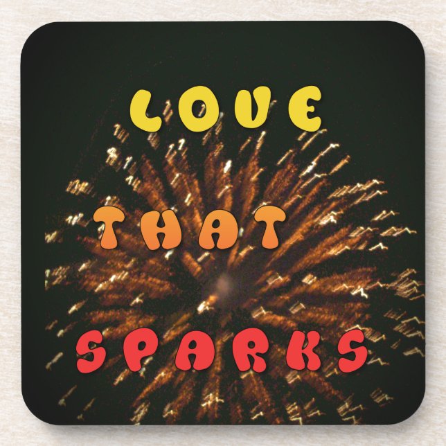Love That Sparks Abstract Art Design Print Coaster (Front)