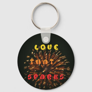 Love That Sparks Abstract Art Design Print Keychain