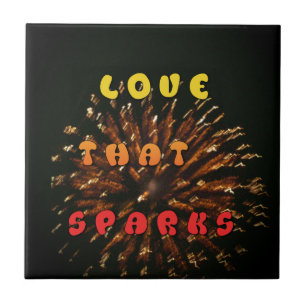 Love That Sparks Abstract Art Design Print Tile