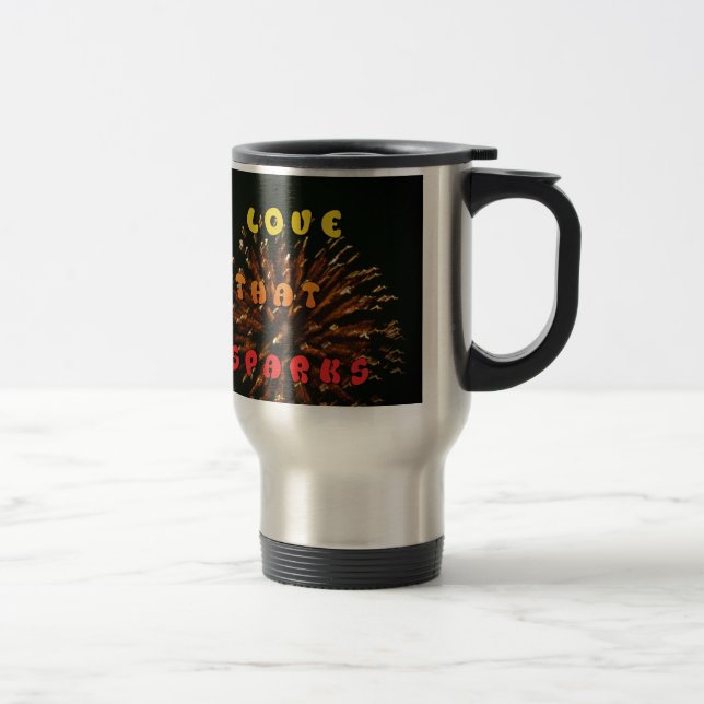 Love That Sparks Abstract Art Design Print Travel Mug (Right)