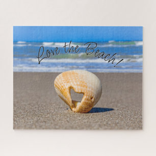 Love the Beach!  Love Shell on Sand at the Beach Jigsaw Puzzle