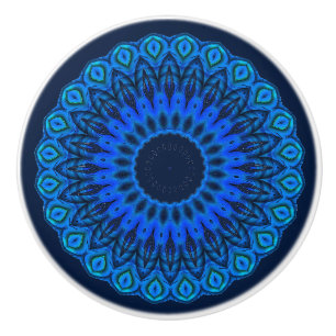 Love the Blues Mandala on Navy Blue Drawer Knob