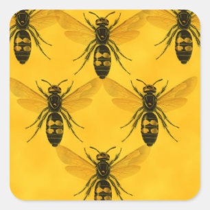 Love the Bug: Yellow Jacket Squadron Square Sticker