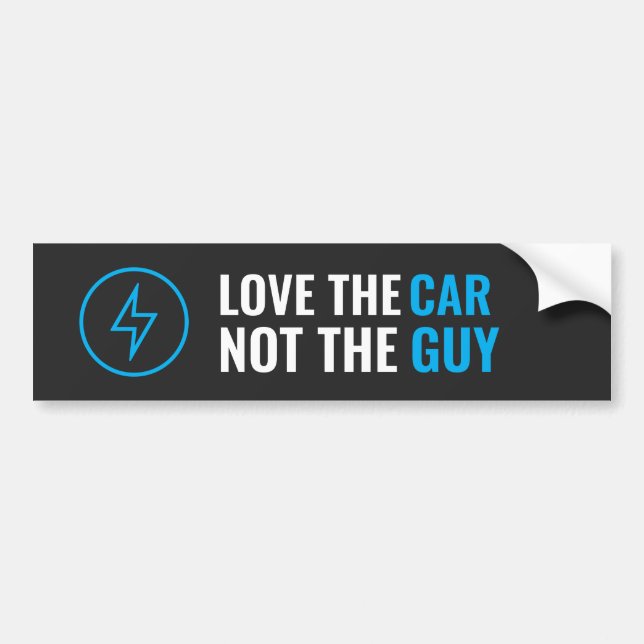 Love the Car, Not the Guy Regret Tesla Car Sticker (Front)