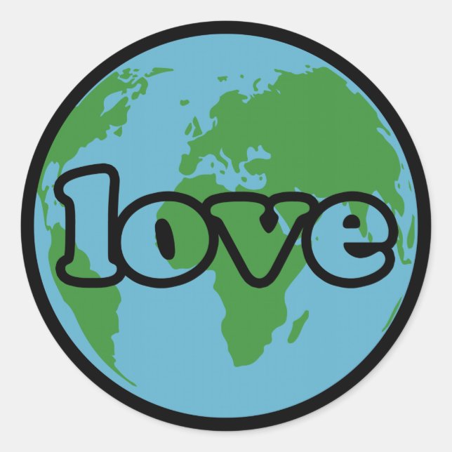 Love the Earth Classic Round Sticker (Front)