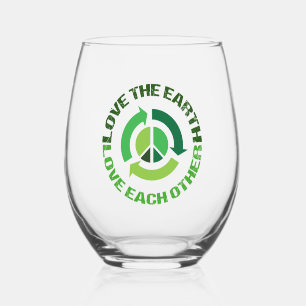 Love The Earth Environmental Activist Stemless Wine Glass