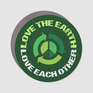 Love the Earth Environmental Awareness Green Car Magnet
