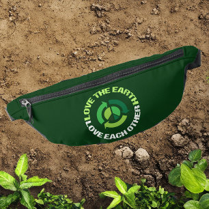 Love the Earth Environmental Awareness Green Fanny Pack