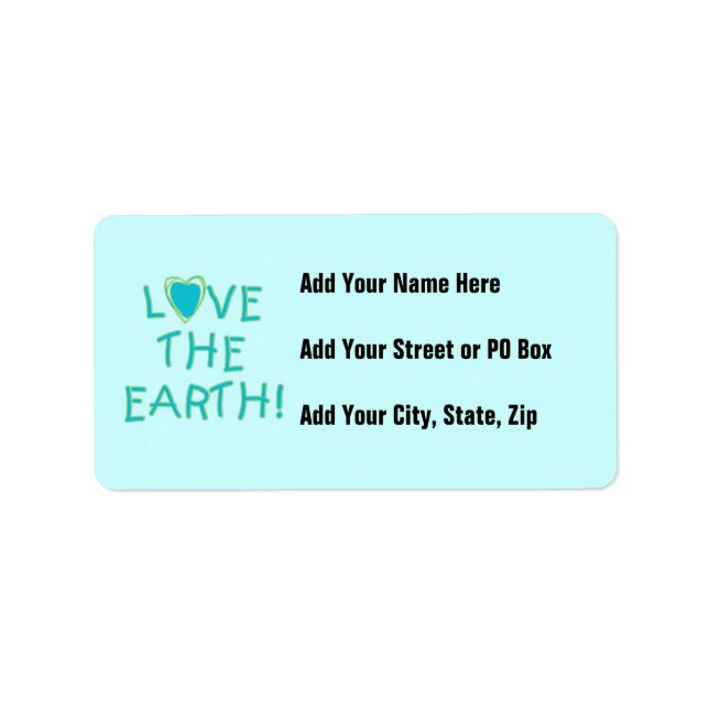 Love the Earth Environmental Label (Front)