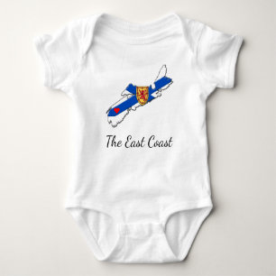 Love The East Coast  Heart Nova Scotia one piece Baby Bodysuit