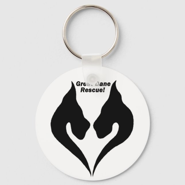 Love the Great Dane rescue! Keychain (Front)