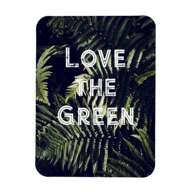 Love the Green: Dark Green Fern Leaves Botanic Magnet (Vertical)