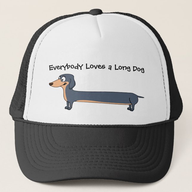 Love the Long Dog - Dachshund Trucker Hat (Front)