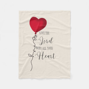 Love the Lord  & Heart Balloon Fleece Blanket