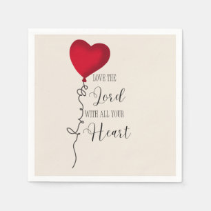 Love the Lord  & Heart Balloon Napkin