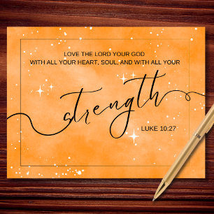 Love the Lord Luke 10 27 Strength Christian Faith Postcard