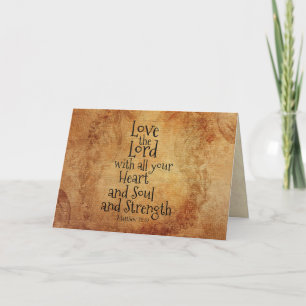 Love the Lord Scripture Matthew 22, Vintage Custom Thank You Card