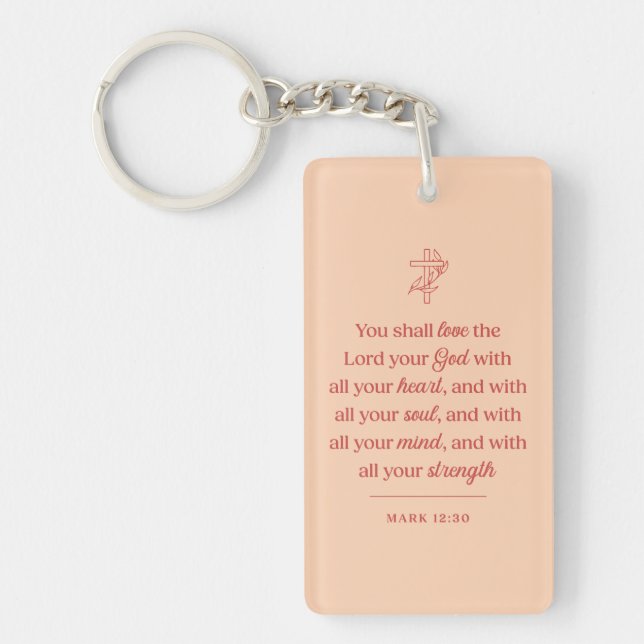 Love the Lord Your God Christian Keychain (Front)