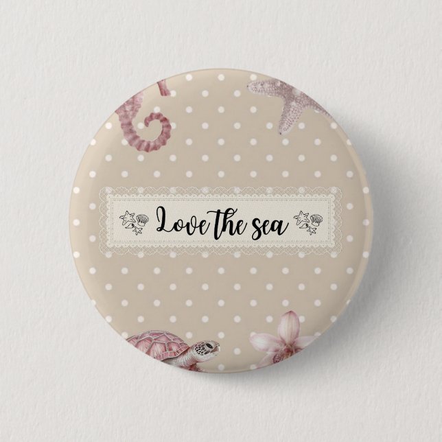 Love the Ocean 2 Inch Round Button (Front)