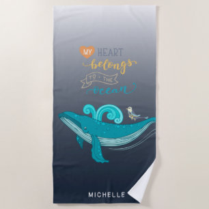 Love the ocean   Monogram Beach Towel