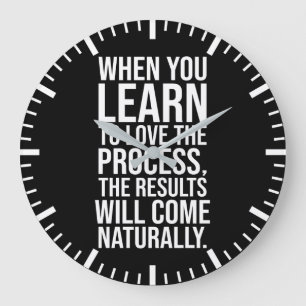 Love The Process - Success Hustle Gym Motivational Large Clock