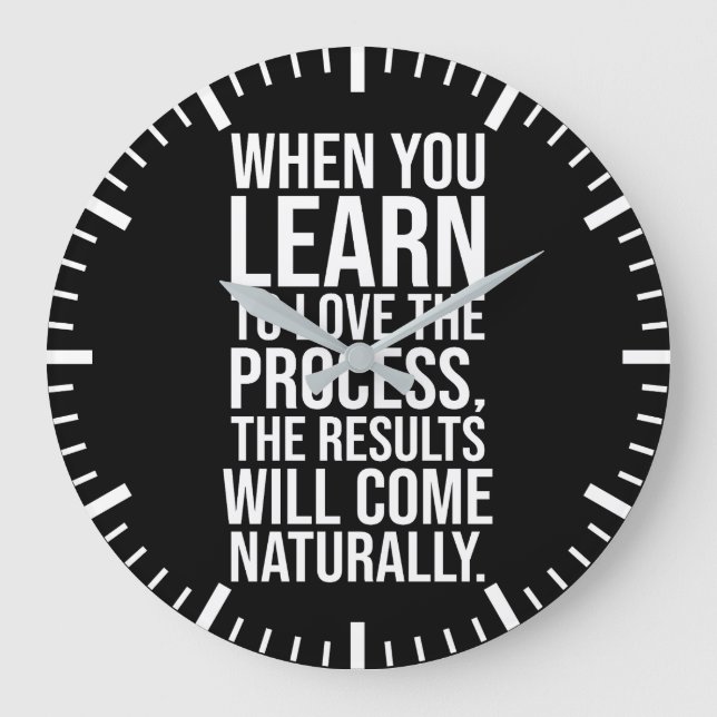 Love The Process - Success Hustle Gym Motivational Large Clock (Front)