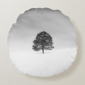 LOVE THE SIMPLICITY OF WINTER PHOTOGRAPHY THIS IS ROUND PILLOW
