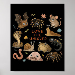 Love The Unloved Animals Retro Entomology Science Poster
