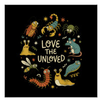 Love The Unloved Cute Cartoon Insects Funny Quote