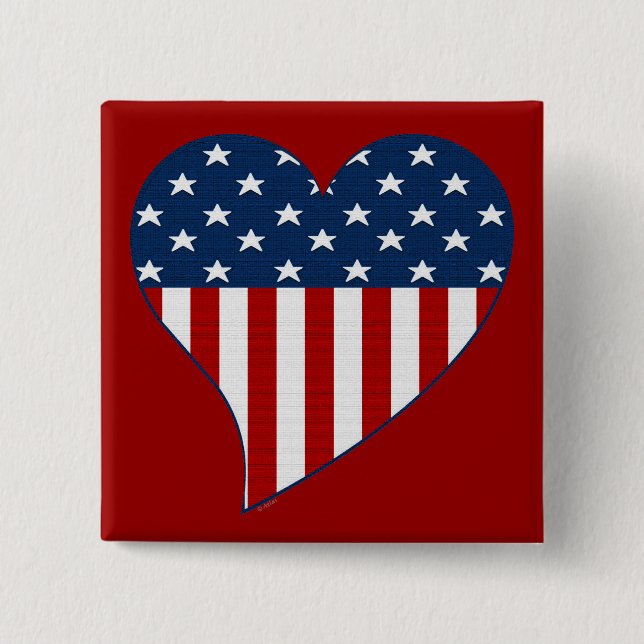 Love the USA 2 Inch Square Button (Front)