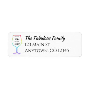 Love the Wine Not the Étiquette rainbow wine glass