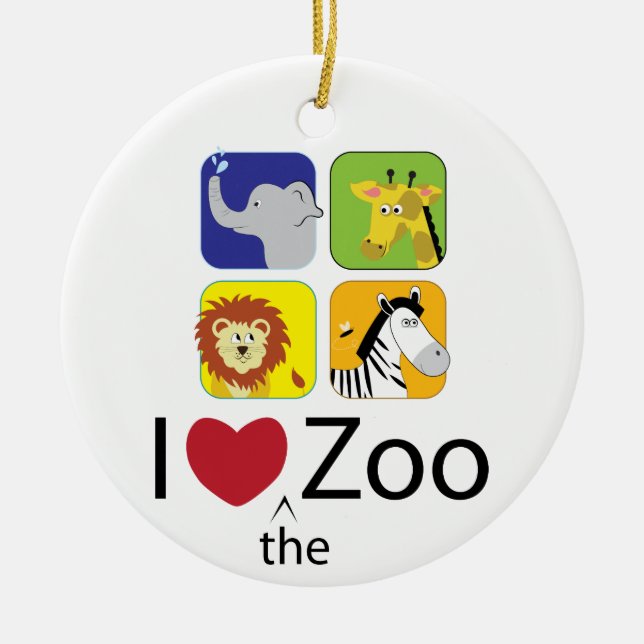 Love The Zoo Ceramic Ornament (Front)