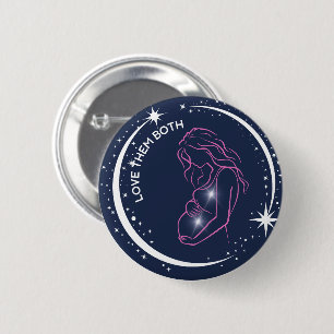 Love Them Both Pro-Life Pregnant Woman Inspiration 2 Inch Round Button