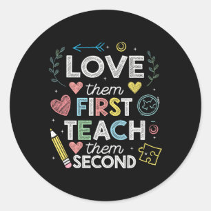 Love Them First Autism Awareness Classic Round Sticker