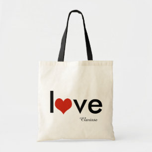 love theme personalized tote bag