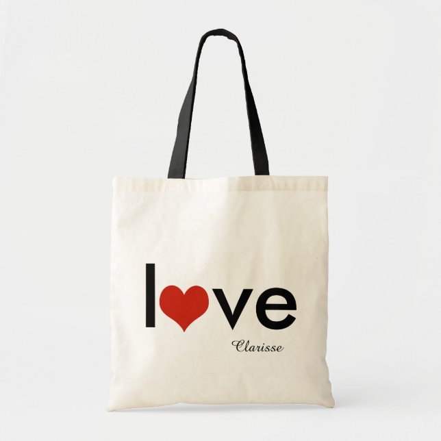 love theme personalized tote bag (Front)