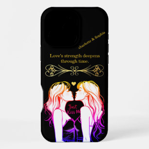 Love-themed playful moment for women iPhone 16 pro max case