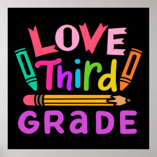 Love Third Grade   Cute Gift   For School Poster