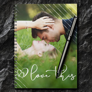 Love This Modern Urban Casual Script Photo Notebook