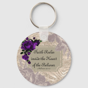 Love this Pretty Gold Floral Key chain.. Faith Keychain