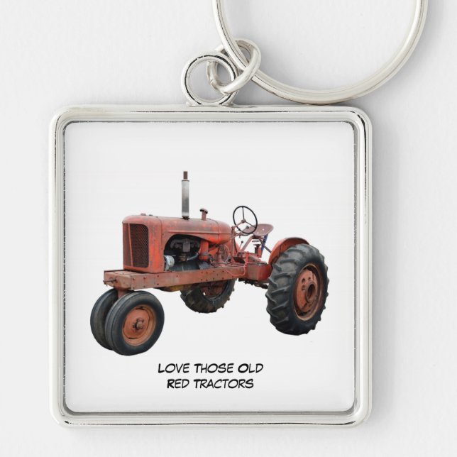 Love Those Old Red Rustic Tractors Keychain (Front)