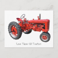 Love Those Old Tractors Postcard