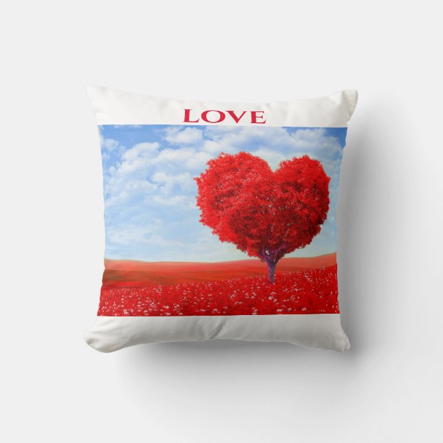 'LOVE' throw pillow. "16 x 16' Throw Pillow (Front)