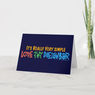 Love Thy Neighbor - Heart, Peace Sign Card