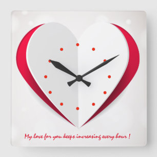 Love Time Book Heart Shape Wall Clock